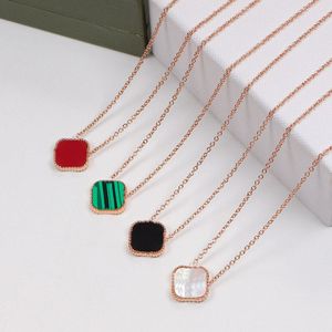 Luxe klavertje vier hanger Ketting Designer Sieraden Goud zilver parelmoer Groene Bloem Kettingen Verschillende kleuren