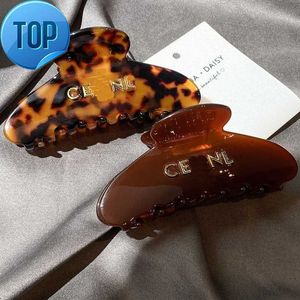 Lettre en alliage français luxueuse Clip de cheveux Leopard Couleur imprimé de style vintage