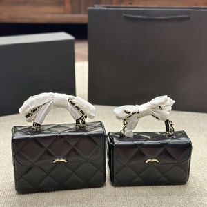 Luxe Français Cc Lettre Sac Fourre-Tout Designer Mini Mode Nouvelles Femmes Bandoulière En Cuir Véritable Classique Paris Diamant Treillis Vanité Maquillage Miroir Sac À Main Bourse