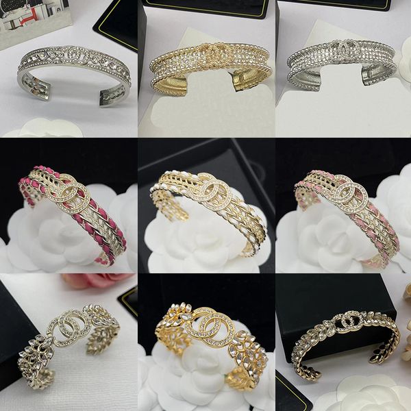 2023 nouveau Bracelet de manchette en cristal de luxe marque classique perle naturelle CC Bracelet mode femmes Bracelet de créateur bijoux de mariage