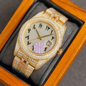 Luxe Vol Diamanten Horloge 41mm Automatische Mechanische Heren Horloges Mode Polshorloge Voor Mannen Designer Horloges Montre De Luxe