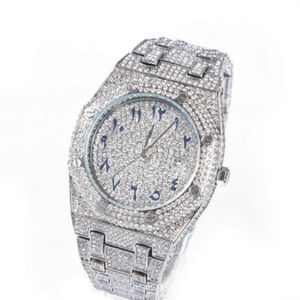 Reloj de lujo lleno de diamantes Relojes de oro Diseñador Reloj para hombre Moda Relojes de pulsera árabes287y