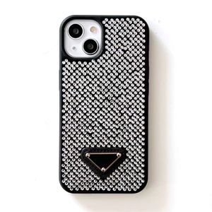 Luxe volledige boor ingelegde diamanten telefoonhoesje voor iPhone 14 plus 13 12 Pro Max Fashion Flash Rhinestone Bling Ladies Cover Anti Drop Shockproof 1 PCS