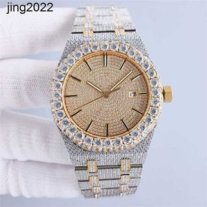 Montre mécanique de luxe en diamant mosonite, mouvement à quartz, étanche, diamants faits à la main de qualité supérieure, 42 mm avec acier clouté de diamants 904L, bracelet pour femmeK6H2