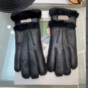 Gants en cuir de fourrure de luxe mitaines pour femmes concepteur femmes mitaine d'hiver épais chaud cyclisme conduite gant gants de Ski