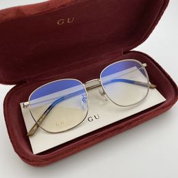 Luxe G Designer Bril Trend Retro Mode Vrouwen Ronde 18K Gouden Metalen Frame Optische Zonnebril Originele Merk Box Case verpakking