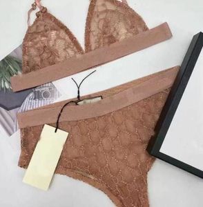 Luxury G Letter Mesh Underwear Home Textile Sexy Bikini Womens Breathable Underclothes Elegant Home Lingerie Designer Lace Bra Set INS HOT Birthday Gift