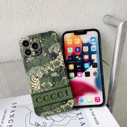 Luxe mobiele telefoonhoesjes Forest Design Case voor iPhone 15 14 13pro 14pro 13 Pro Max 12 12pro 11 Zacht dier Tijgerprint Soft Cover