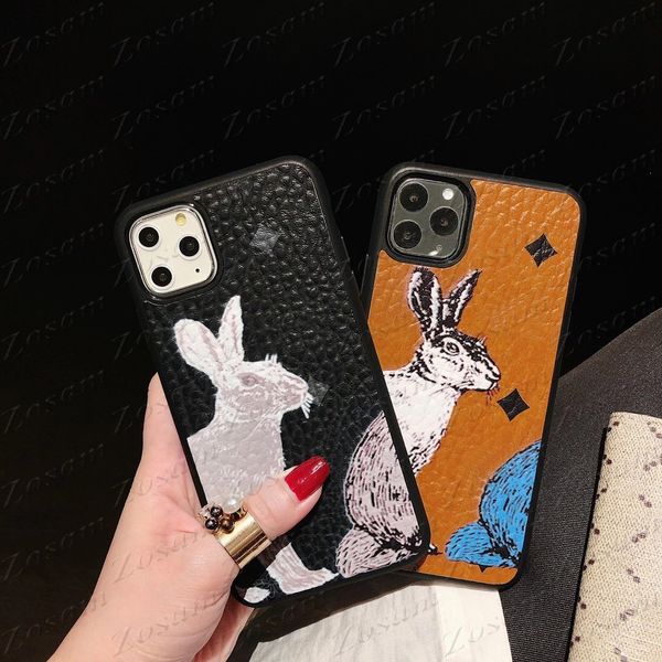 Case de téléphone de créateur de mode GE de luxe pour iPhone 15 14 plus 13 12 Mini 11 Pro Max XS XR 8 7 CARRIONNEMENT DE RABBIT COURT DE RABBIT