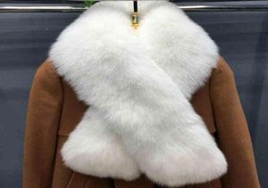 Luxe authentique écharpe à fourrure de renard réel scarpe de peau de renard grande taille de châle de fourrure de renard naturel pour les femmes hivernales volés y01132395290