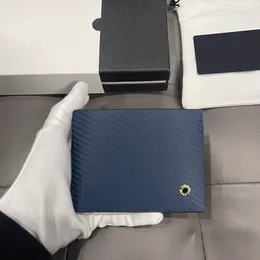 Cartera de muñeca de cuero genuino de lujo para hombres Carteras de libras Titular de la tarjeta de crédito Diseñador Pequeño Empuje Caja original Cuero de vaca Bolsillo plegable Regalo con caja incluida