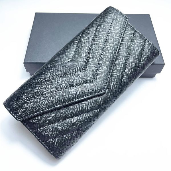 Porte-monnaie en peau de mouton en cuir véritable de luxe porte-cartes pour femmes portefeuilles porte-monnaie unique caviar porte-clés pour femmes