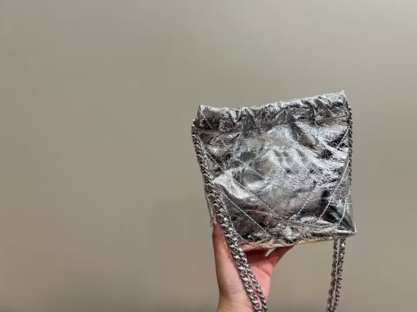 Bolso de hombro de cuero genuino de lujo textura única y estilo brillante bolso de moda cartera