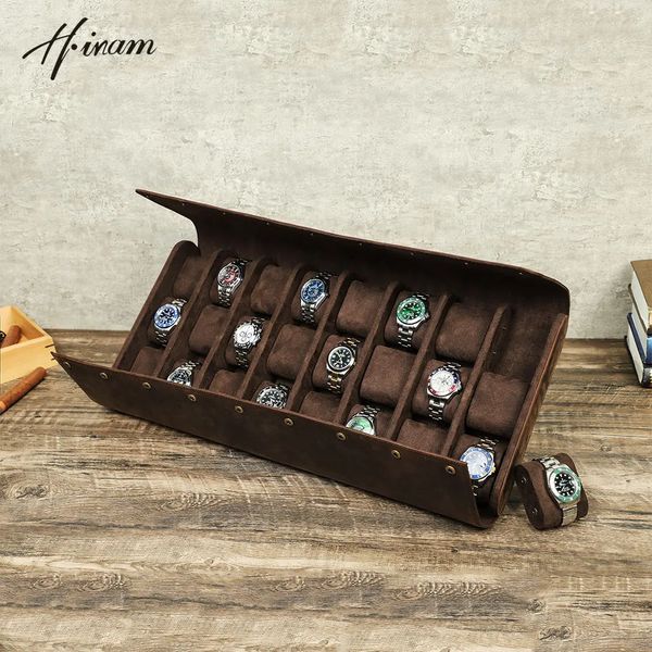 Luxury Verineuse en cuir vintage 24 slots montres Boîte Business Business Trip Storage Organisateur support Display Bijoux Bijoux Cadeau 240415