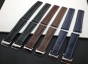 Luxe echte lederen horlogeband horlogeband voor riem voor Navitimer World Avenger/Navitimer Belt 22 mm 24mm6678683
