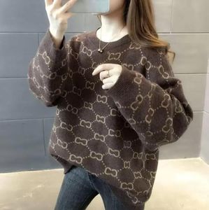 Luxe Gglies kleding dames trui voor vrouw designer sweaters casual gebreide contrast kleur lange mouwen herfst mode merk top dames kraag katoen