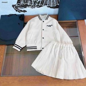 Fille de luxe Survêtements Designer Enfants Costume de baseball Automne Baby Partydress Taille 110-160 Veste et jupe à simple boutonnage Nov10