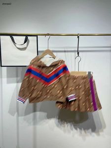 Filles de luxe en deux pièces robes d'enfants costumes taille 110-160 Automne à demi-fermeture à fermeture éclair pour bébé et jupe plissée Dec10 Dec10