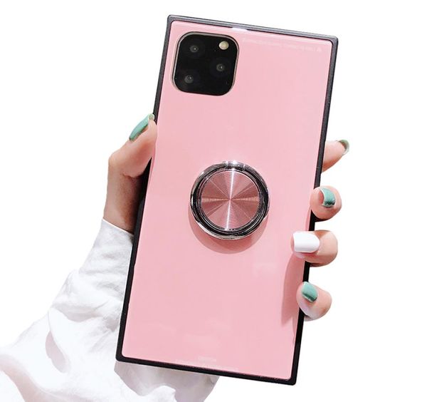 Fundas de teléfono cuadradas femeninas de lujo para iPhone 13 12 11 Pro Max XR XS 8 7 6 Plus Carcasa protectora de vidrio Case4850462