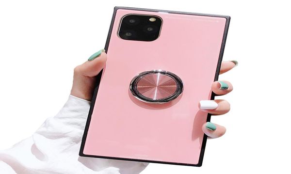 Fundas de teléfono cuadradas femeninas de lujo para iPhone 13 12 11 Pro Max XR XS 8 7 6 Plus carcasa protectora de vidrio Case2087498