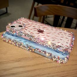 Luxury Glitter Bling Rhinestone 3D Diamond Crystal Clear Soft TPU Fundas Fashion Girls Lady Transparente Cubierta a prueba de golpes para iPhone 15 14 13 12 11 Pro Max XR X XS 8 7 Plus