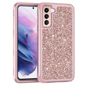 Luxe Glitter Cases Heavy Duty Hybrid Full-Body Protective Cover Case voor Samsung S21 FE 5G