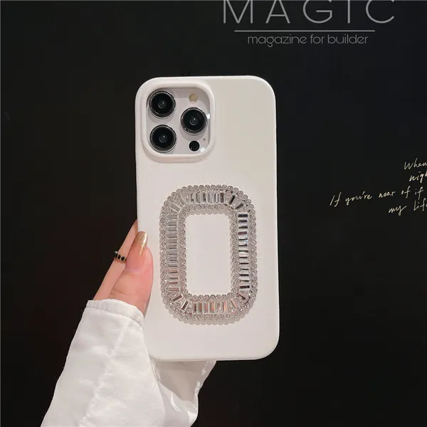 Coque de téléphone de luxe en diamant scintillant pour iPhone 14 13 12 11 Pro Max Samsung Galaxy S23 Ultra S22 Plus S23FE A54 Coque arrière en cuir strass scintillant antichoc