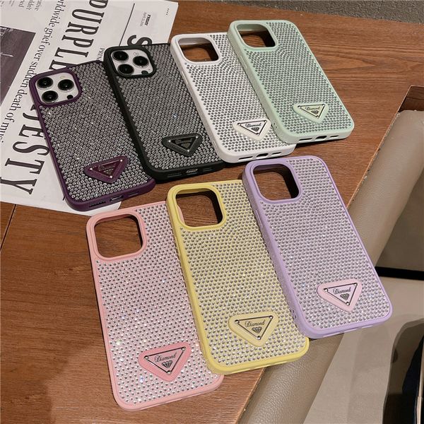 Coque de téléphone Vogue de luxe en diamant scintillant pour iPhone 14 13 12 11 Pro Max Durable Slim Sparkle Full Protective Soft Bumper Strass Back Cover Antichoc