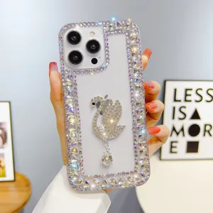 Étuis de téléphone à paillettes de luxe pour iPhone 15 Pro Max 14 12 11 14promax 13 14Pro Designer de mode Bling Sparkling Strass Diamant Jeweled Crystal Back Cover