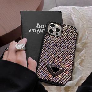 Luxe glitter telefoonhoesjes voor iPhone 15 14 13 12 Pro Pro Max 15 Plus modeontwerper Bling sprankelende strass diamanten juwelen 3D kristal