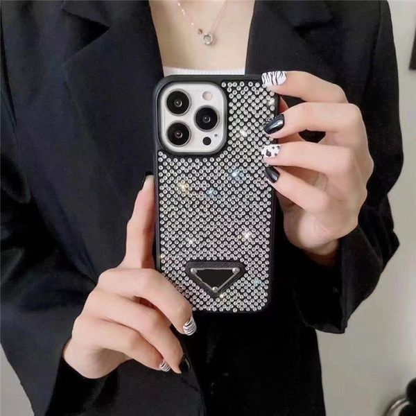 fundas telefónicas de lujo con brillo para iPhone 15 pro max I 14 12 11 14Promax 14pro Diseñador de moda Bling Bling Sparkling Diamante Diamante Joya 3D CRISTAL Mujeres traseras L5