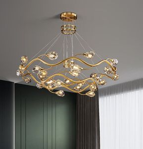 Lustre de plafond en cristal brillant de luxe, pour hall, invité, Restaurant, cuisine, ampoule jaune G9, éclairage intérieur