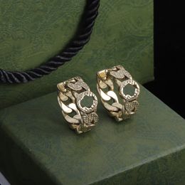 Luxe goud 18K stud oorbellen Designer voor dames Hoop oorbellen Stud Letter Earring sieraden met box set Valentijnsdag cadeau