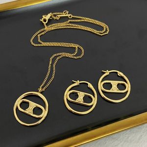 Collier de luxe en laiton avec grand cercle en or, boucles d'oreilles, bijoux européens et américains, fête d'anniversaire, Style piste, cadeaux Premium