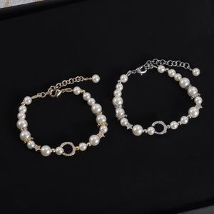 Pulsera de oro de lujo Pulseras de diseñador de cadena Amante Pulseras con dijes de plata Letra para mujer Joyería de moda