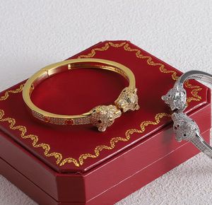 Luxe gouden armband tijgerhoofd dames armbanden armbanden voor mannen luipaard diamant designer top sieraden dames elke situatie klassieke accessoires met doos