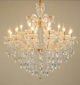 Lustre doré de luxe, lampe classique à suspension Maria Theresa, luminaire décoratif créatif pour la maison, salon et chambre à coucher