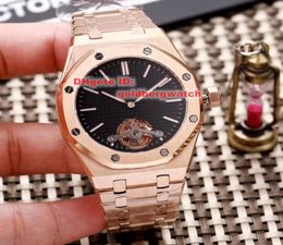 Luxe gouden mode skelet heren Watch Automatic Movement Tourbillon Watch Folding Buckle Strap Christmas Gift8568462