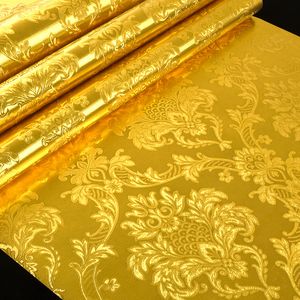 Luxe gouden folie behang PVC waterdichte dikke dikke meter behang klassiek damast getextureerde woonkamer muurpapier decor