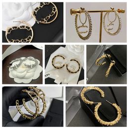 Luxe gouden hoepel oorbellen ontwerper voor vrouw Stud ontwerper sieraden oorbel Valentijnsdag cadeau verloving voor bruid