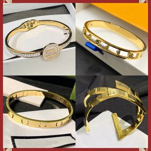 Luxe gouden sieraden ontwerper armbanden dames manchet armband heren merk 18k verguld 925 verzilverd geëmailleerd roestvrij staal met patroon