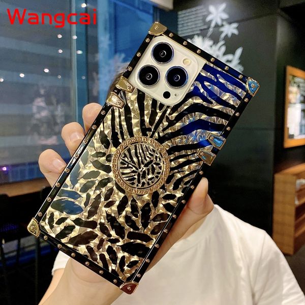 Luxury Gold Leopard Feather Case para Xiaomi 12 Ultr 11t 10t Pro 11 Lite Poco F3 Glitter Ring Soport Cover