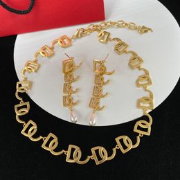 Luxe gouden letter ketting sterrenketting ketting designer kettingontwerper oorbellen bruiloft cadeau sieraden set