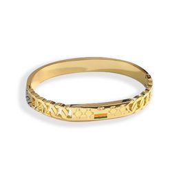 Luxe gouden naam armbandontwerp roségouden armbanden ontwerpmerk logo voor dames single armband mode cadeau lente paar accessoires bangle met doos