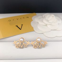 Luxe vergulde oorbellen Luxe merkontwerpers ontwerpen hoogwaardige oorbellen voor charmante meisjes van hoge kwaliteit sieraden voortreffelijke oorbel dozen