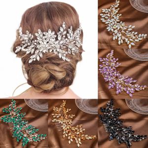 Luxury Gold Sier Color Femmes Hair Sembs Wedding Bridal Hair Acless for Women Crystal Rhinest Head Jewelry 14L5 #
