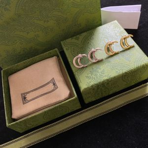 Luxe gouden zilveren stud oorbellen ontwerper voor dames hoepel oorbellen Stud Letter oorbellen sieraden met box set Valentijnsdag geschenkbetrokkenheid