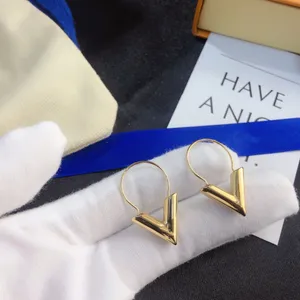 Luxe gouden stud designer oorbellen voor vrouwen oorbellen oorbel brief oorbellen sieraden met doos set Valentijnsdag geschenk betrokkenheid