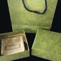 Pendientes de oro de lujo de diseñador para aretes de mujer, aretes con letras, conjunto de joyería, regalo del Día de San Valentín, brincos de compromiso