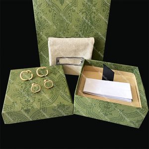 Luxe gouden stud oorbellen Designer voor damese hoepel letter sieraden met box set Valentijnsdag geschenkbetrokkenheid